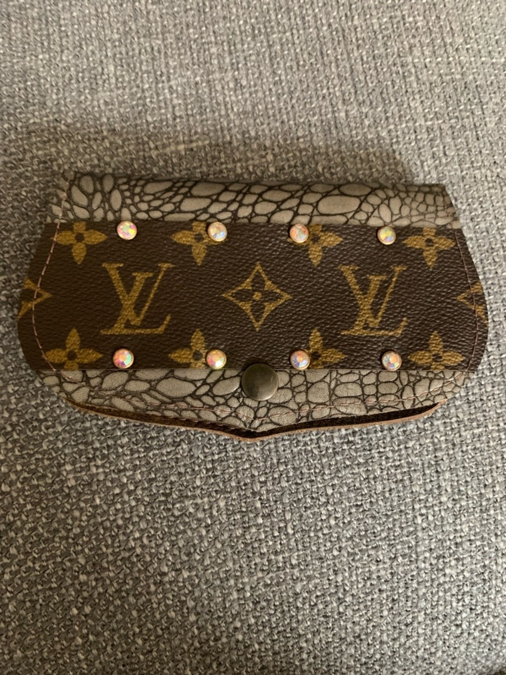 Keep It Gypsy Brown Monogram Studded Card Holder